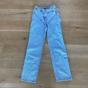 Boohoo Blue - Jeans with Wrap Waist Strap in Blue